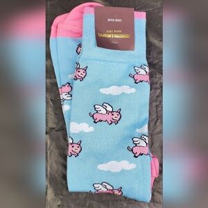 Johnston & Murphy Mens When Pigs Fly One Size Novelty Dress Socks - NWT